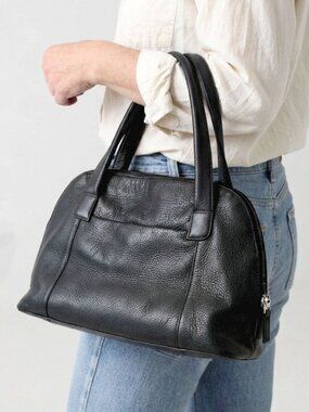 Derek Alexander Black leather purse Bag BRISTOL – Full Zip Satchel (BR 8052)